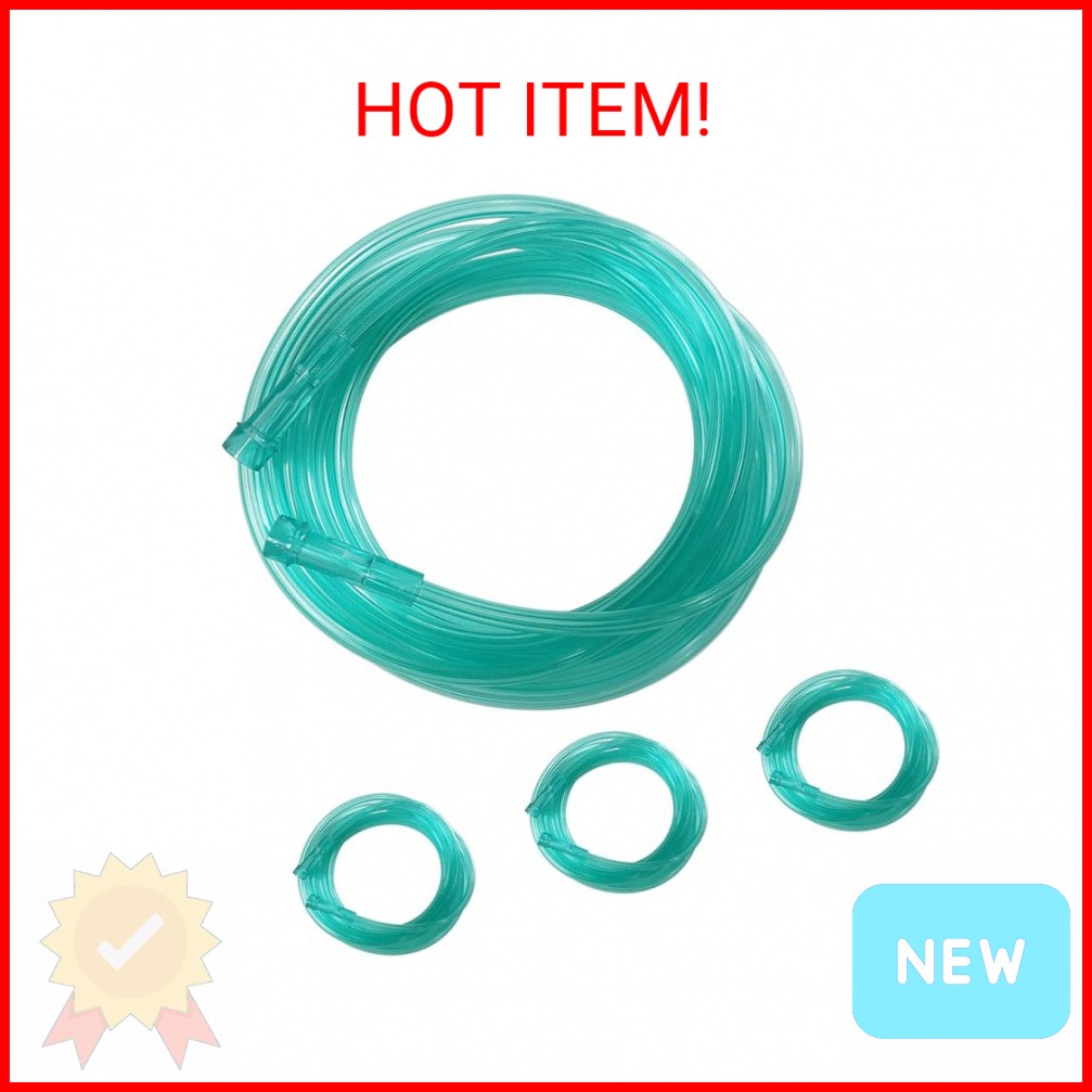 DWCHECK 3 Pack Oxygen Tubing,10Ft Green Crush Resistant Oxygen Supply Tubing,Non