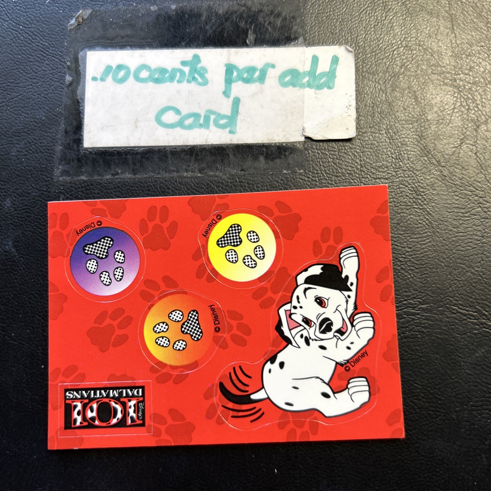 Jb8b  101 Dalmatians 1996 Skybox #69 Dog Paw Prints Stickers Stick Ums