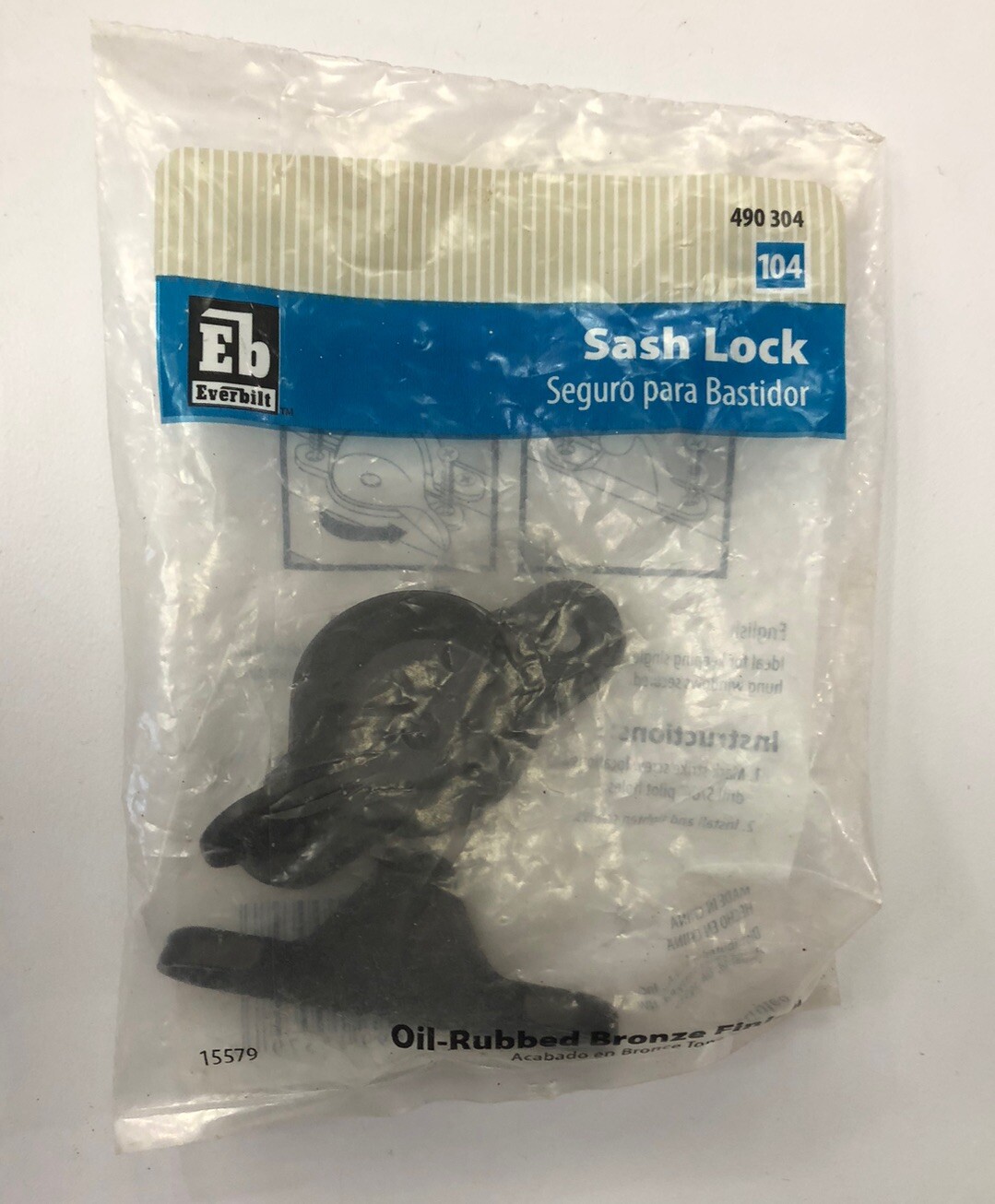 New Everbilt Bronze Finish Window Sash Lock & Screws