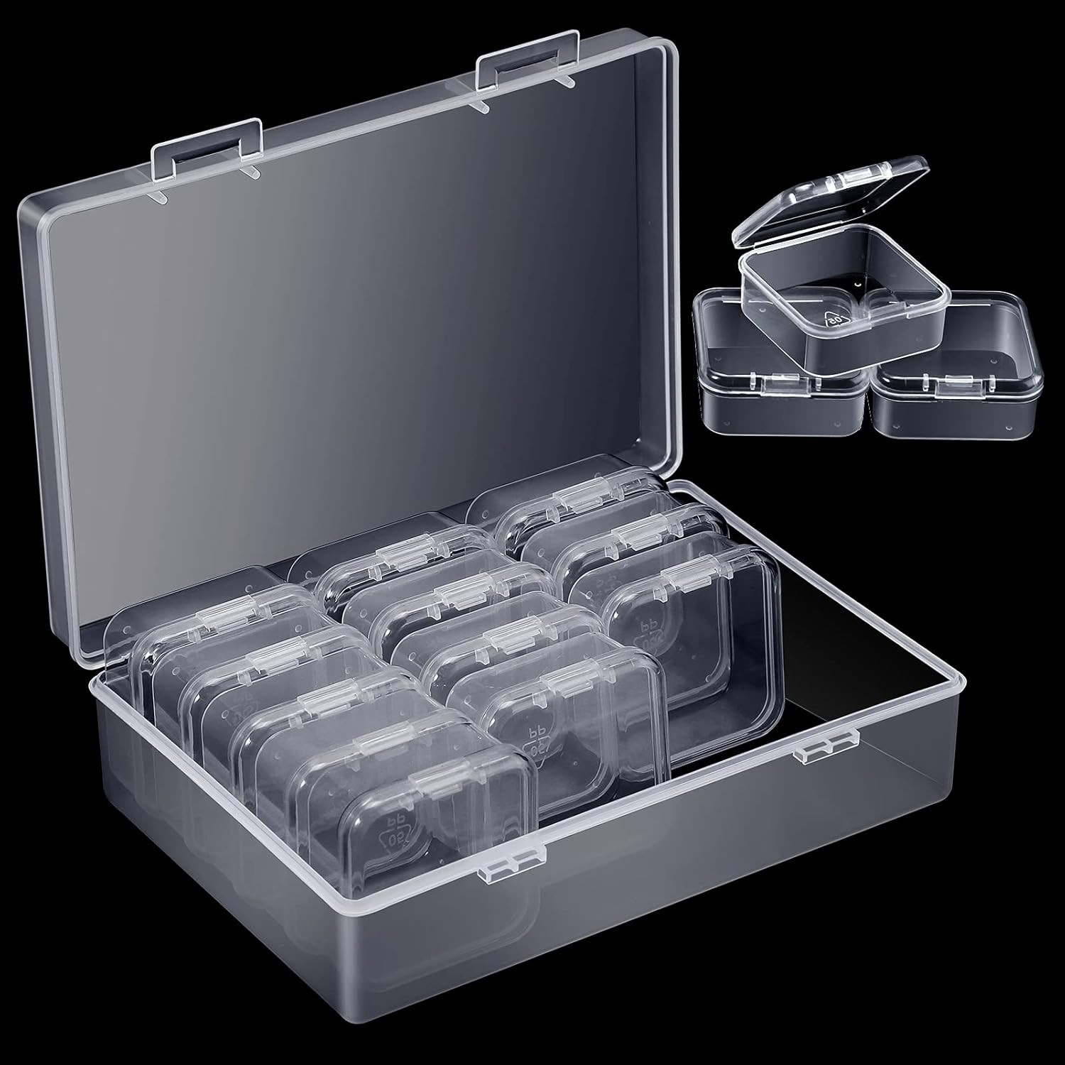 13 Pieces Small Bead Organizers Plastic Bead Storage Containers with Lids Mini C