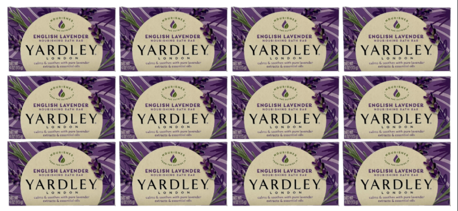 Yardley English Lavender Bar Soap 4Oz (12Pack)