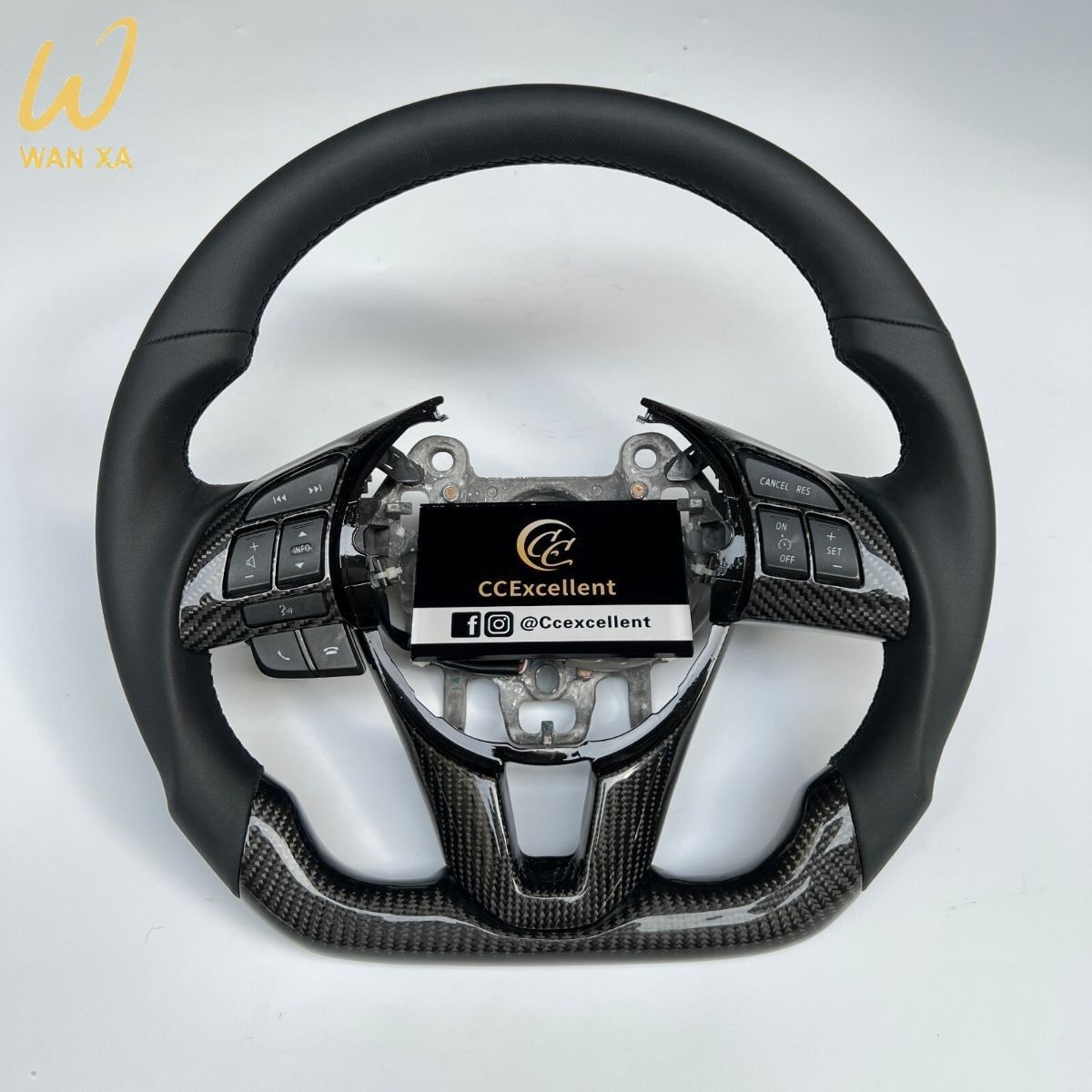 Carbon Fiber Leather Steering Wheel For 2013-2016 Mazda 6 2 Axela CX-5 CX-3 MX5