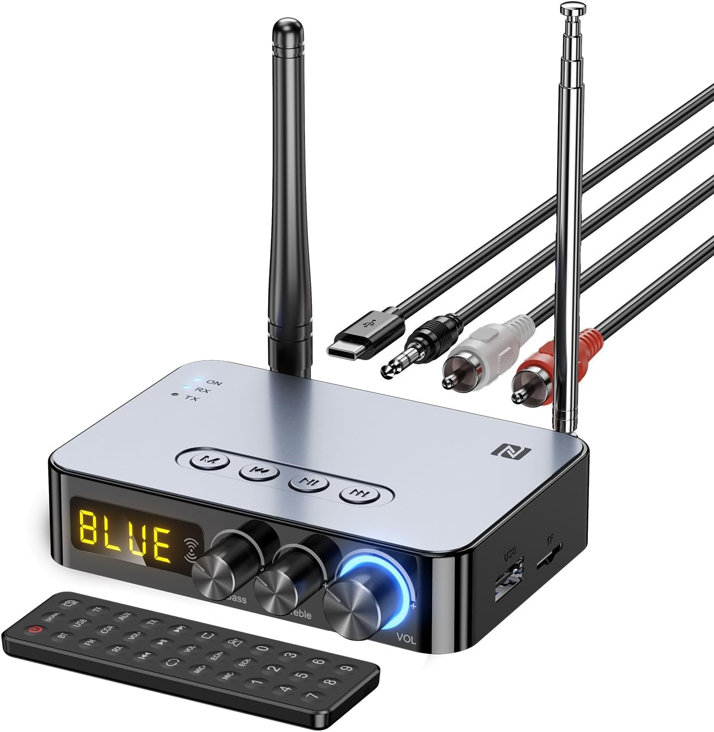 4-in-1 5.1 Bluetooth Audio Receiver Transmitter HiFi AUX RCA NFC Audio Adapter