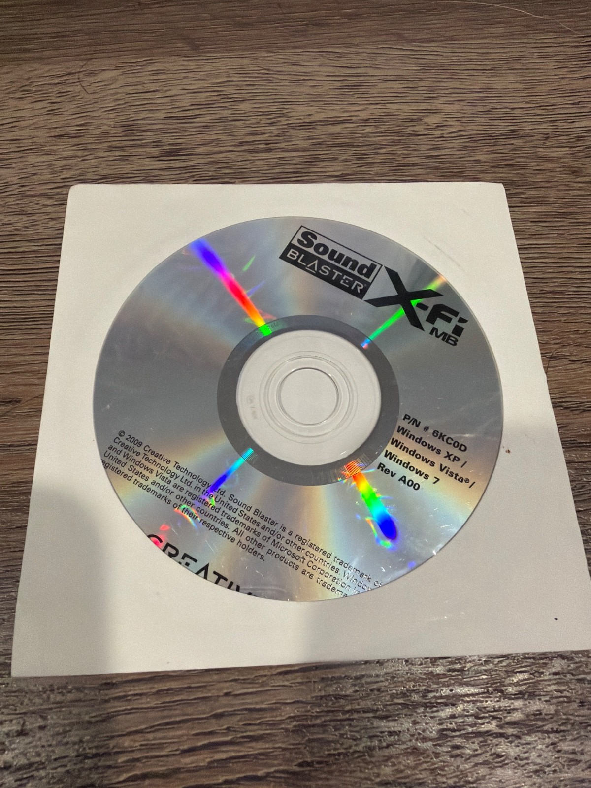 Creative SOUND BLASTER X-Fi Software & Drivers CD Disk  P/N F7715 (SB 460)