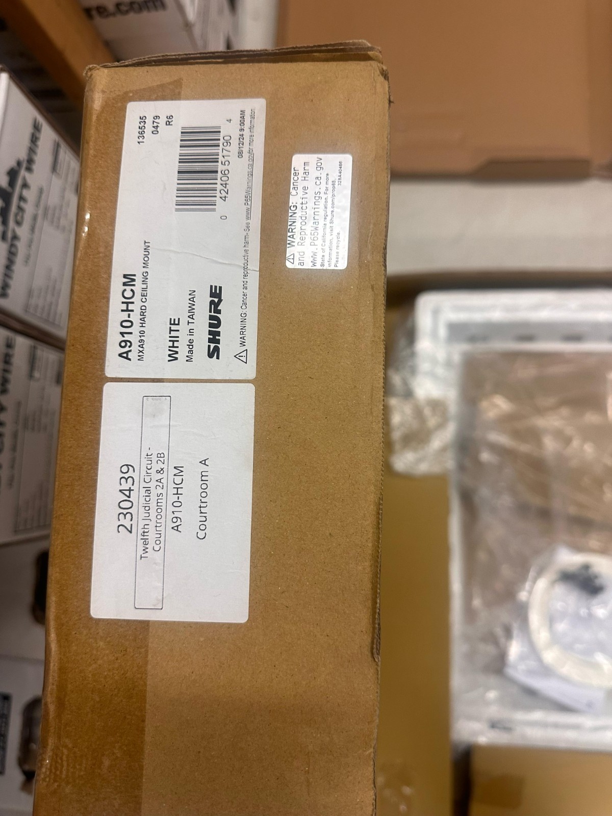 Shure A910‑HCM Hard Ceiling Mount for MXA910 Ceiling Array