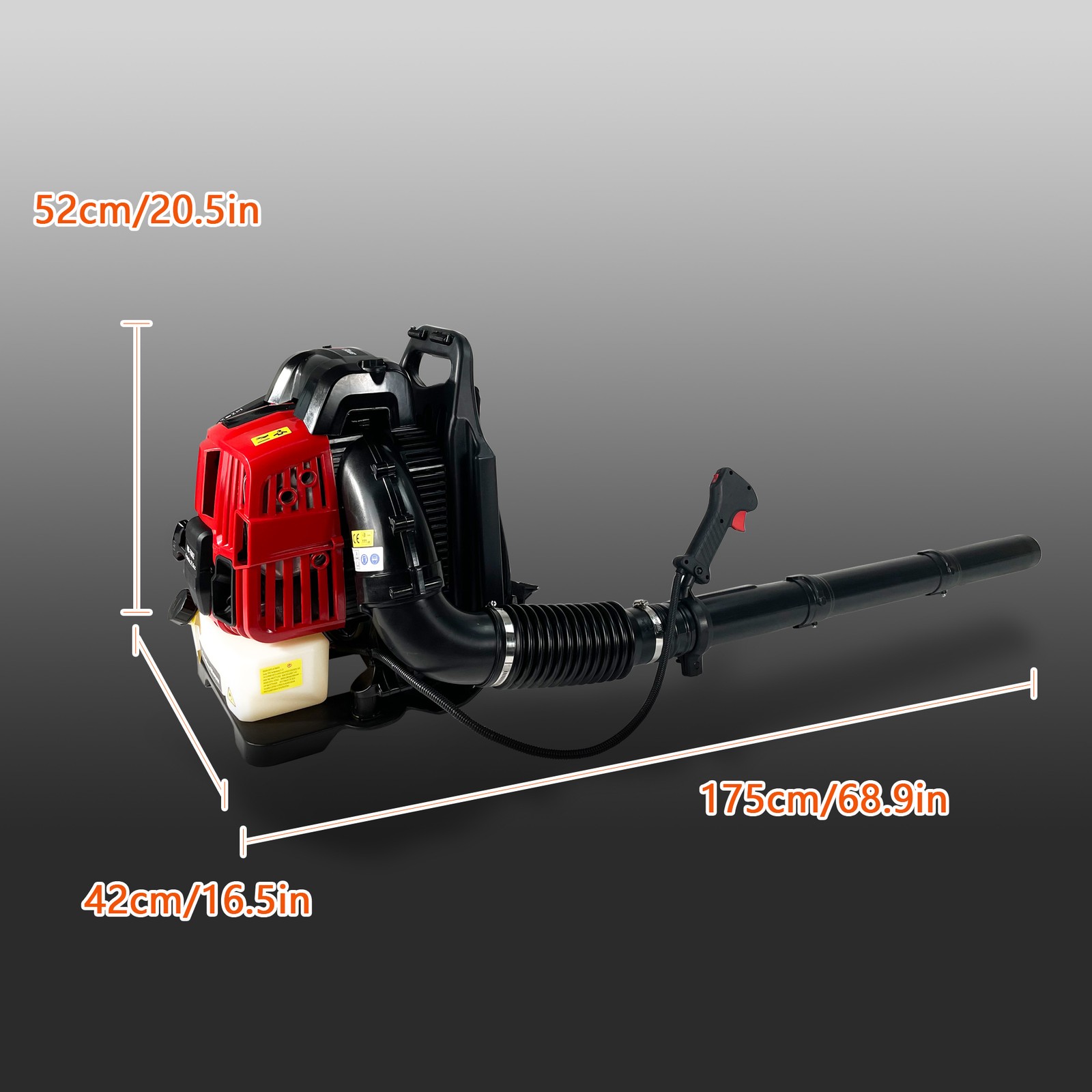 Backpack Gas Leaf Blower,76CC,660CFM,200MPH