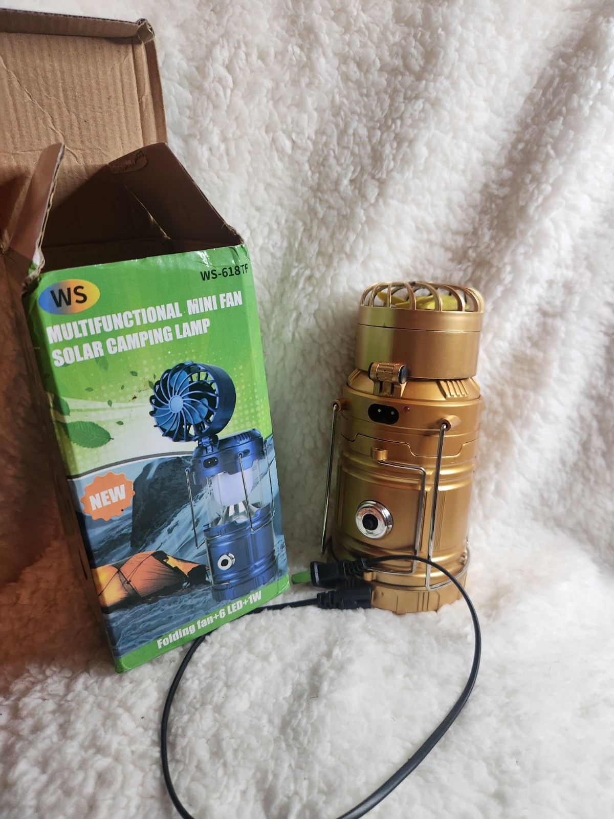 Multifunctional Mini Fan Solar Camping Lamp NIB