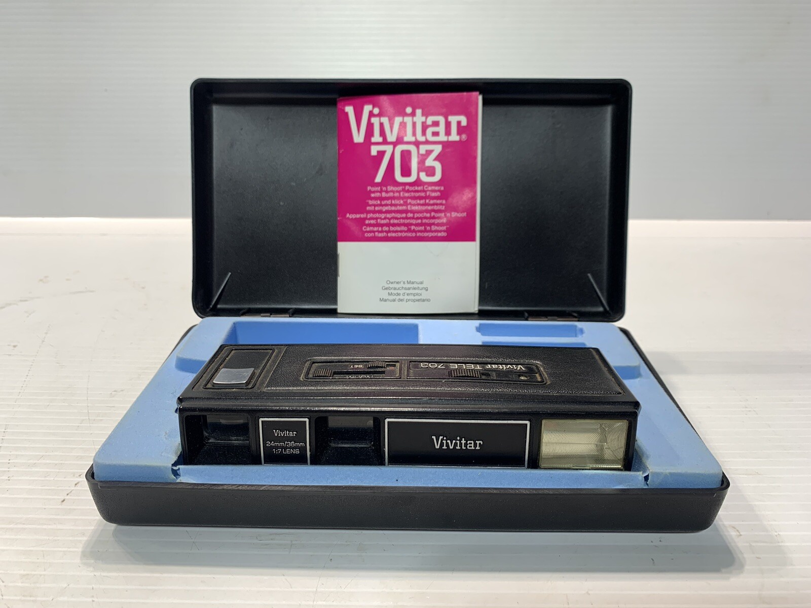 Vintage Camera Vivitar Tele 703 Film Photography Original case & booklets Cool!