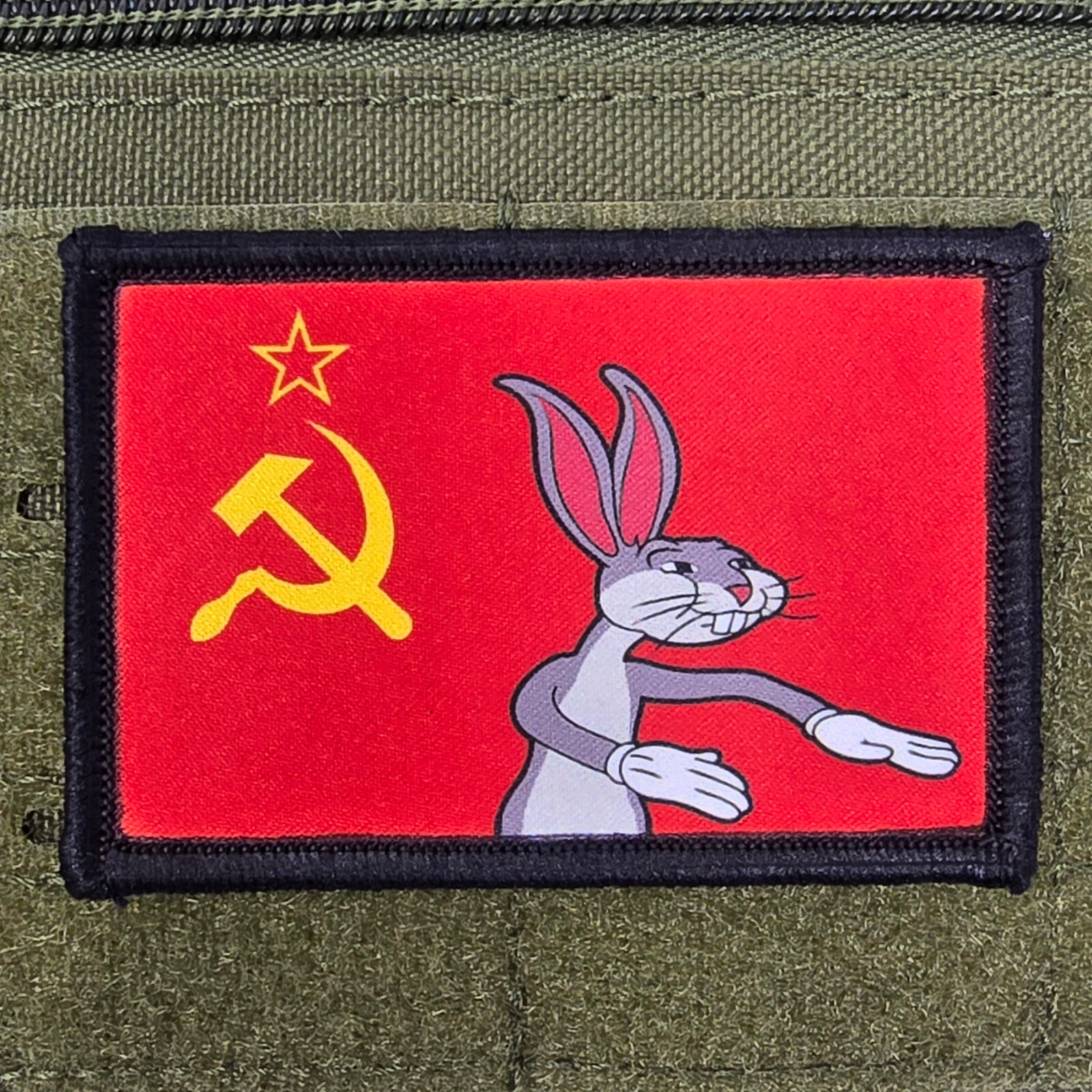 Our Communism Bunny Patch Moral Tactical Military Army USA Flag Hook & Loop