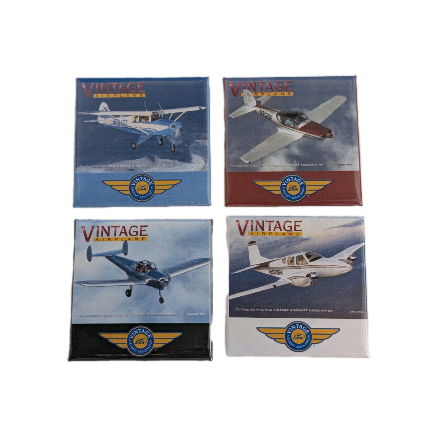 Airplane EAA Vintage Magnets Aviation Aircraft Pilot Lot of 4