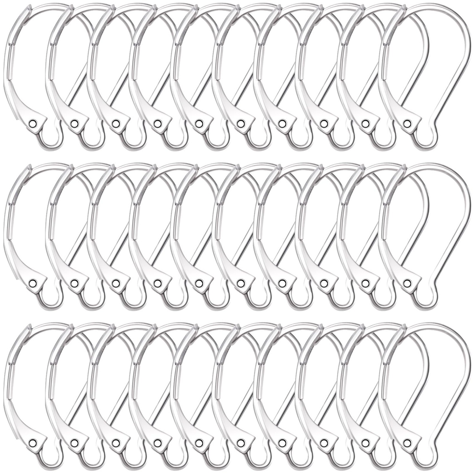 Alpinleux 30 Pcs Leverback Earring Hooks, Stainless Steel Clasp Hoop, Hypoall...
