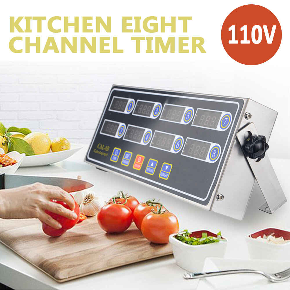 8 Channel Digital Kitchen Timer Clock Restaurant Reminder Cooking Commercial