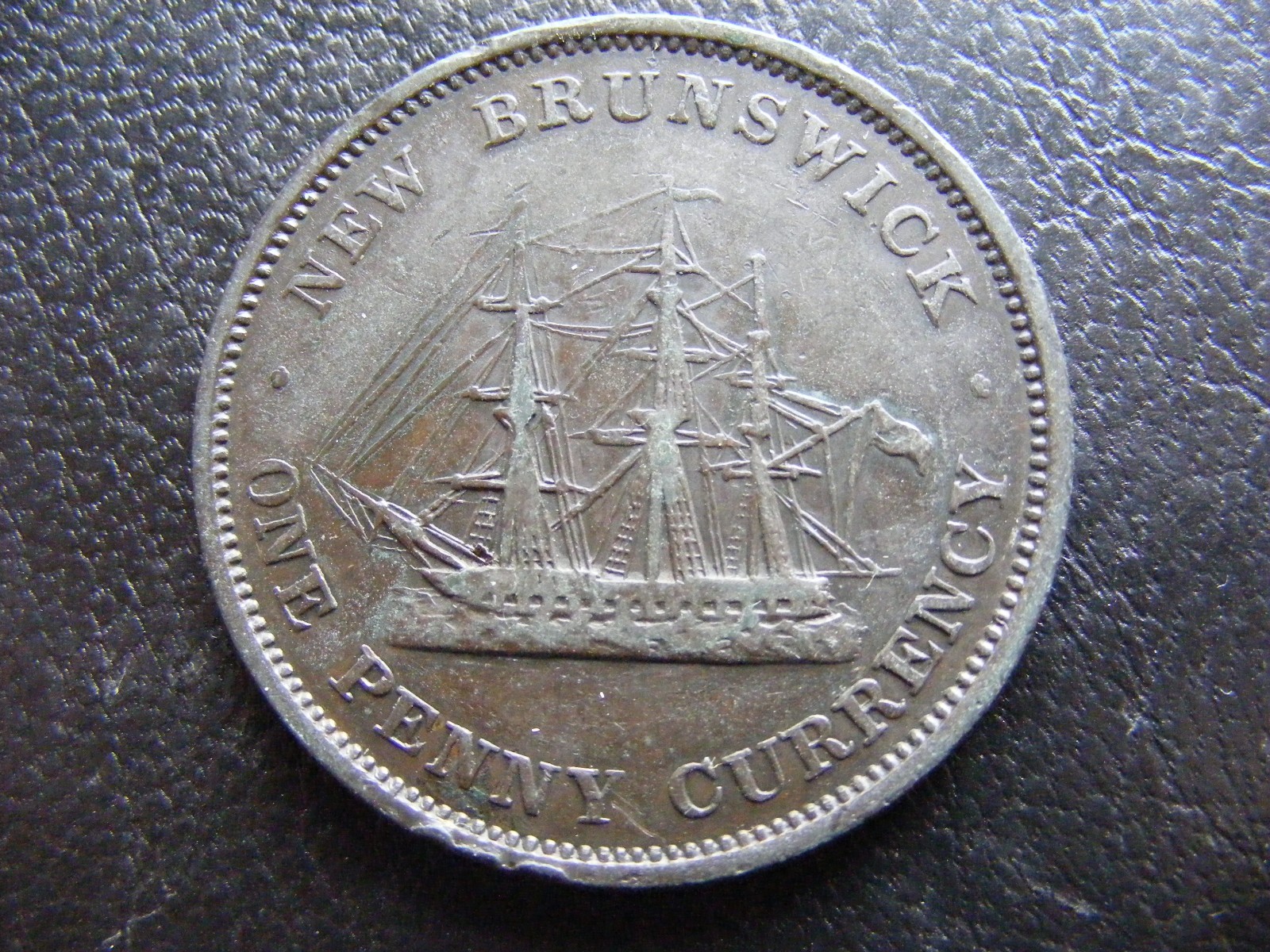 xW827 Canada New Brunswick Token Penny 1854