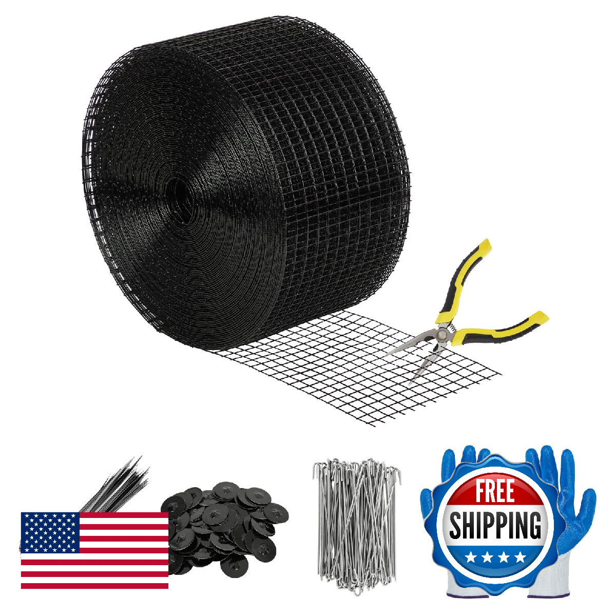 Sierrasquad 6In X 120Ft Solar Panel Guard Kit Pvc Coated Wire Mesh 100 Fastener