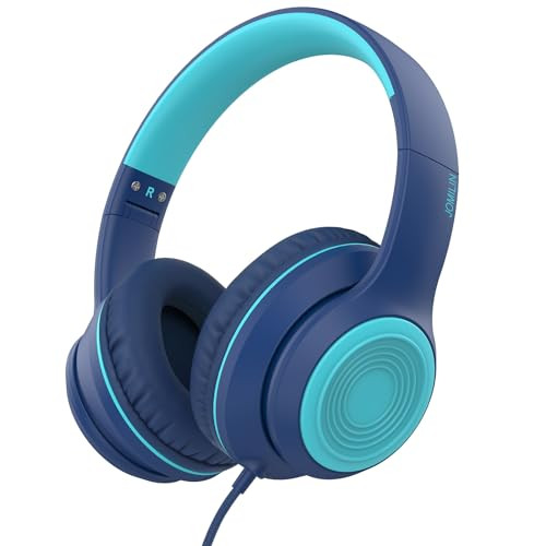 A8 Wired Over-Ear Headphones with Microphone, Lightweight Folding Portable