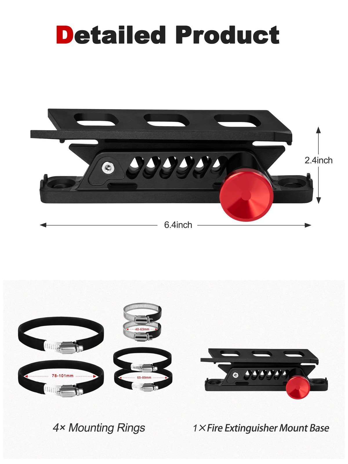 Adjustable Fire Extinguisher Mount, Easy Install on Roll Bar/ Cage Fire Extin...