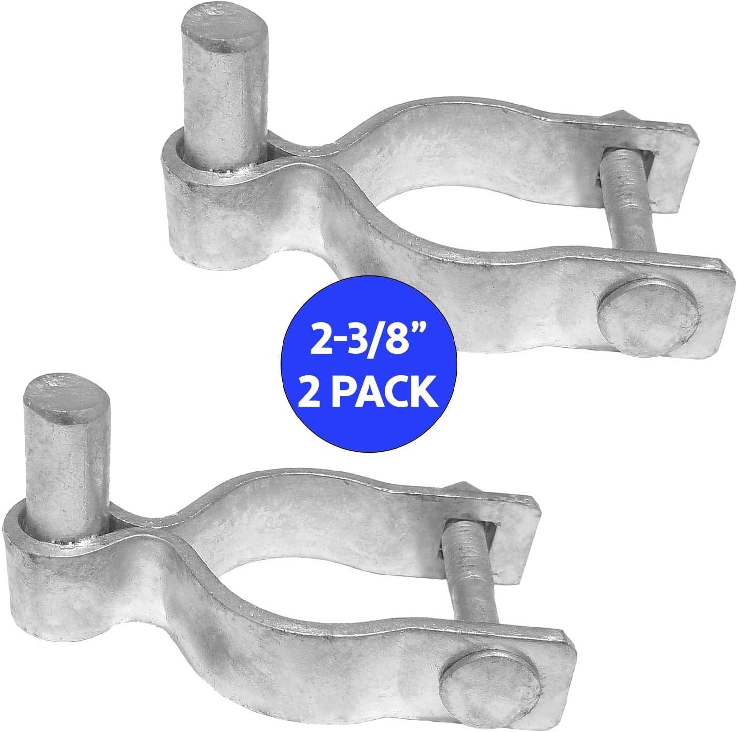 2-3/8 Inch Galvanized Chain Link Fence Gate Post Hinge Pack of 2