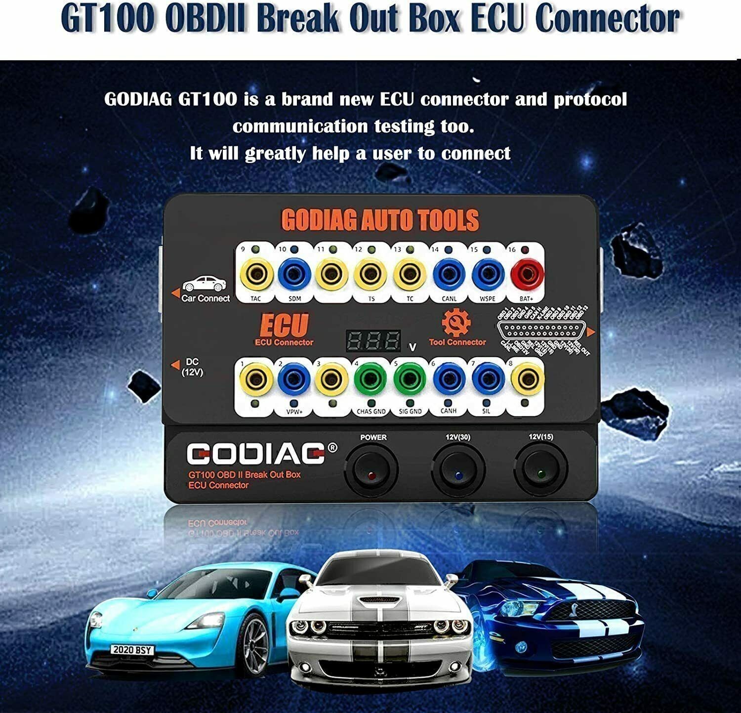GODIAG GT100 ECU Connector OBDII Protocol Communication Detection Test Plug Tool