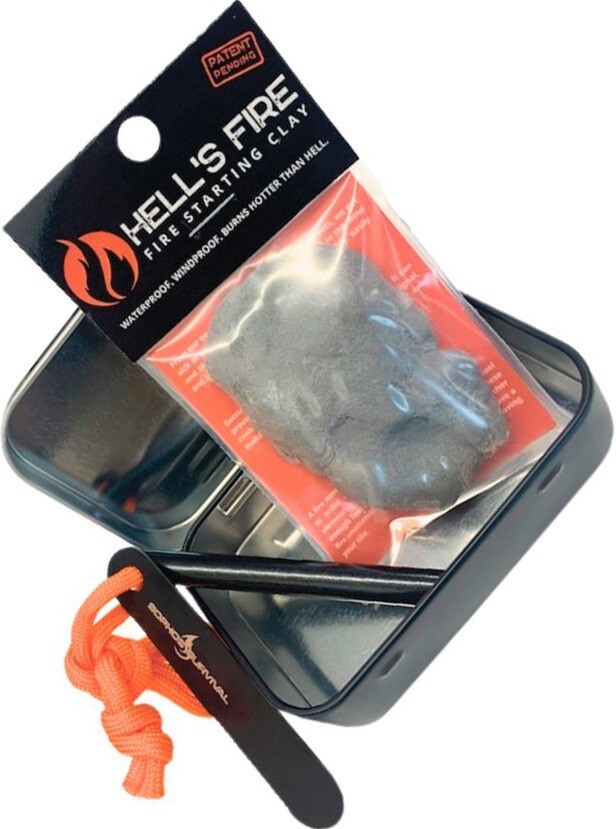 Sophos Survival Hell's Fire Fire Starting Kit Clay Striker Waterproof Windproof