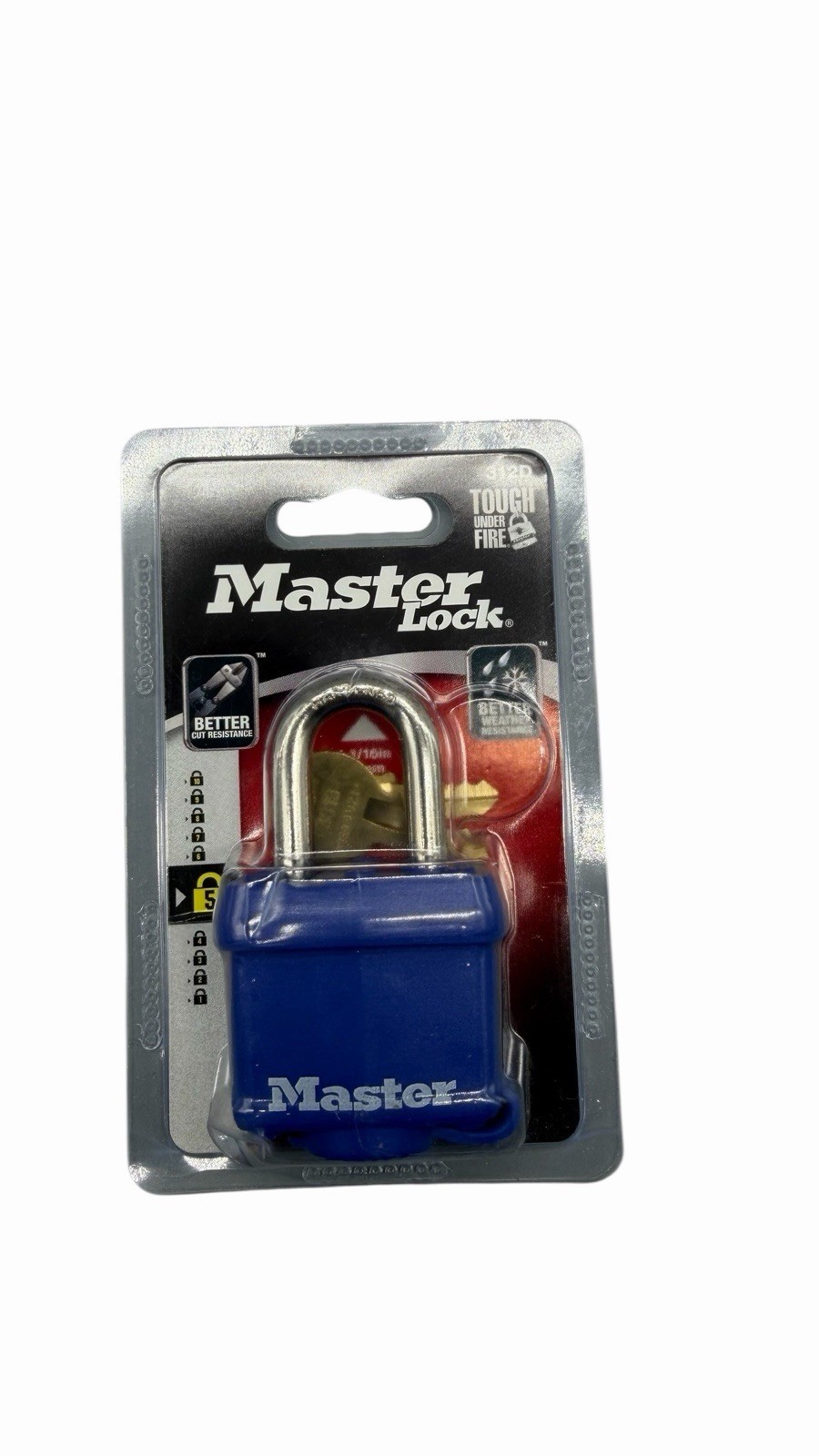 NEW MASTER LOCK 312D LAMINATED STEEL  KEYED PADLOCK 3/8" X 1"