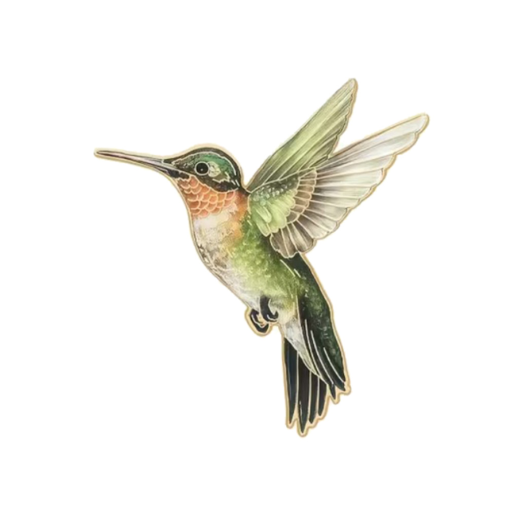 Green Hummingbird Pin Bird Pin Lapel Pin Bird Badge Humming Bird Lapel