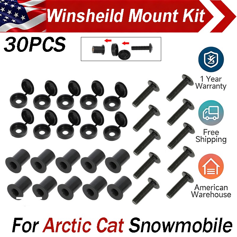 Windshield Hardware Screw Expansion Nuts Mounting Kit For Arctic Cat Snowmobile
