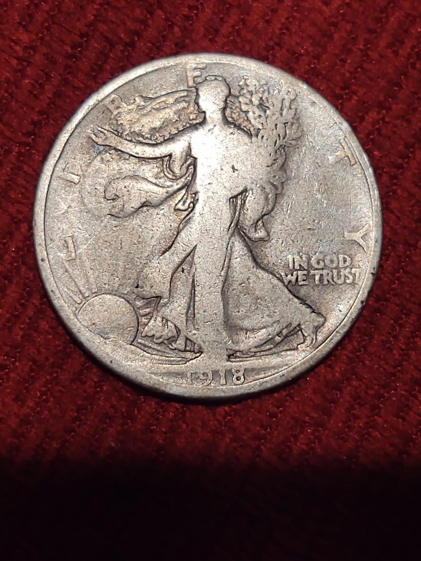 1918 Philadelphia Walking Liberty Silver Half Dollar VG Range