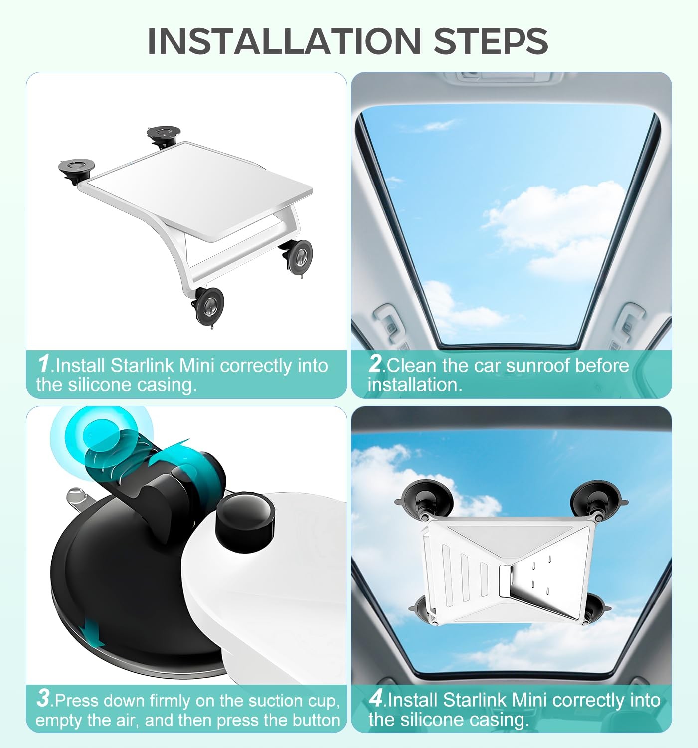 Morlivan Suction Cup Mount for Car Compatible with Starlink Mini, Protective ...