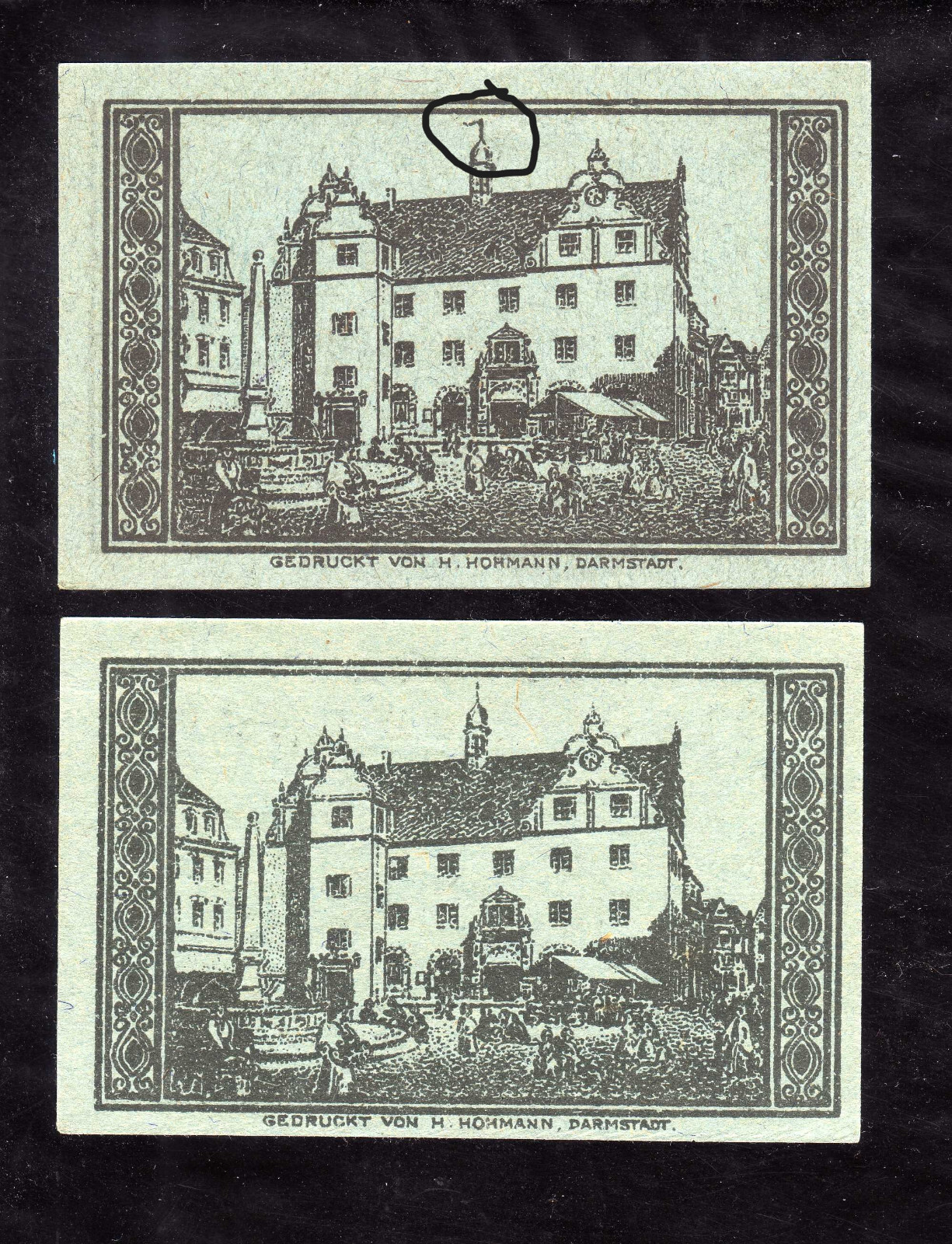 DARMSTADT ( with and without flag  ) GERMANY NOTGELD - 2 x 10 PFENNIG