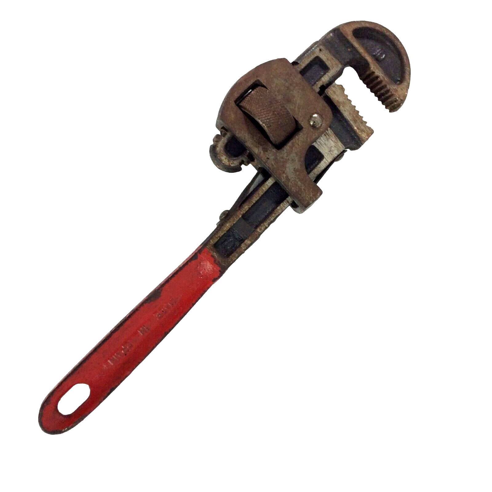 Vintage Adjustable #10 Plumber's Monkey Pipe Wrench Spain Red