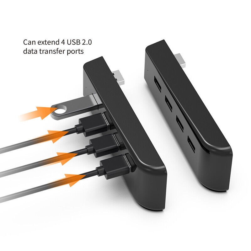 USB 2.0 Data Transmission HUB Expander Charger Splitter For PS5/PC/PS4 Console