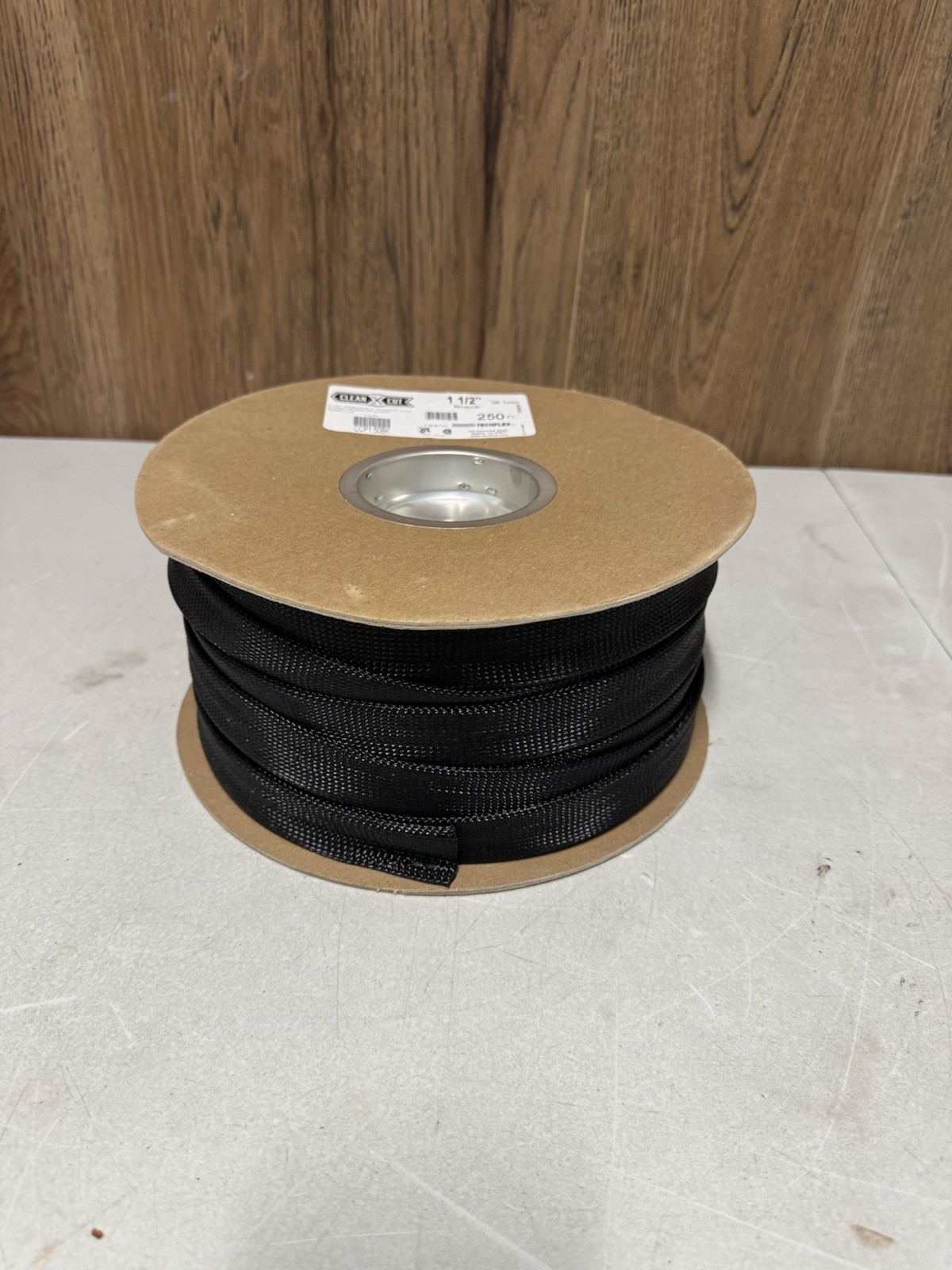 NEW Techflex Clean Cut CCP1.50BK 1-1/2” Black Braided Sleeving 250 Ft Spool