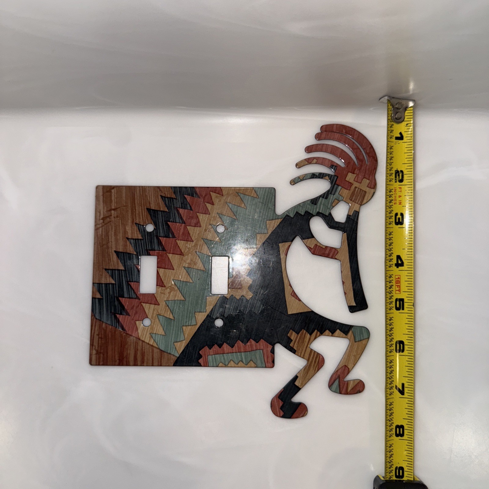 Southwestern Kokopelli Reversible Metal Double LightSwitch Cover Plate Southwest