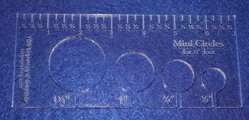 4 Mini Circles Template for 1/4" Foot Clear with Ruler 1/4" Thick