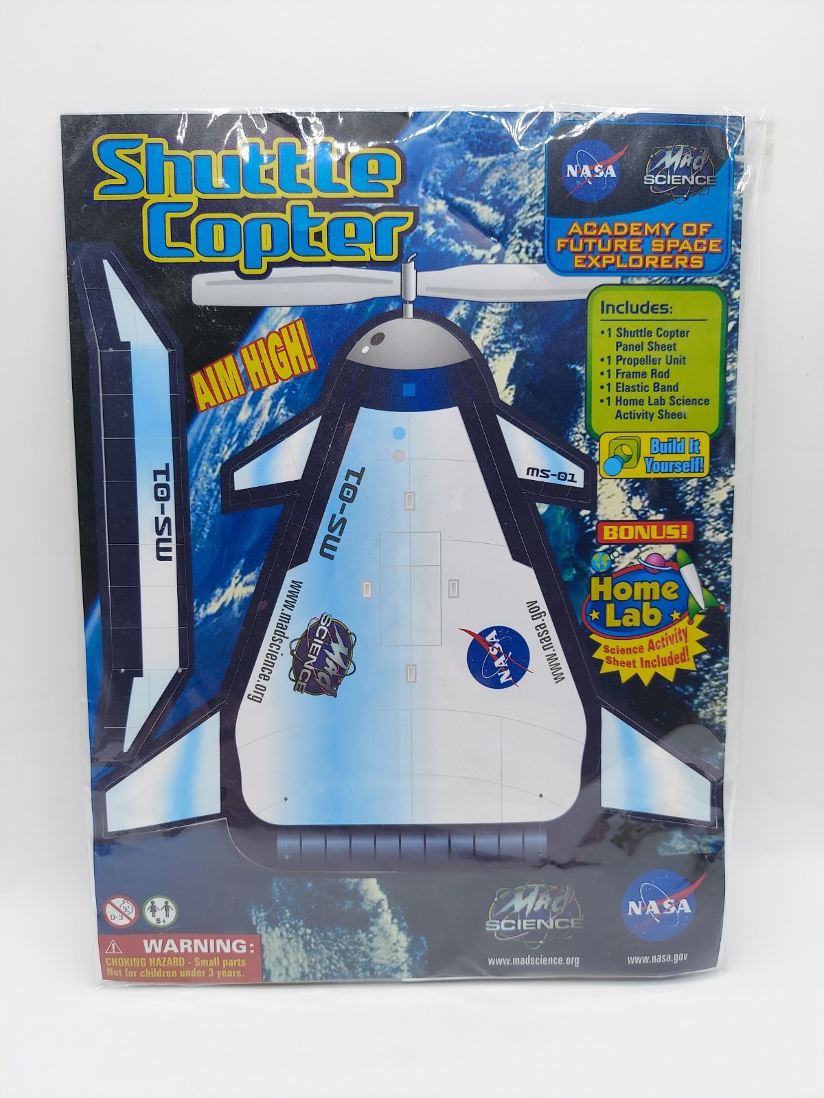 NASA Mad Science Shuttle Copter Model Kit - NOS - Rare!