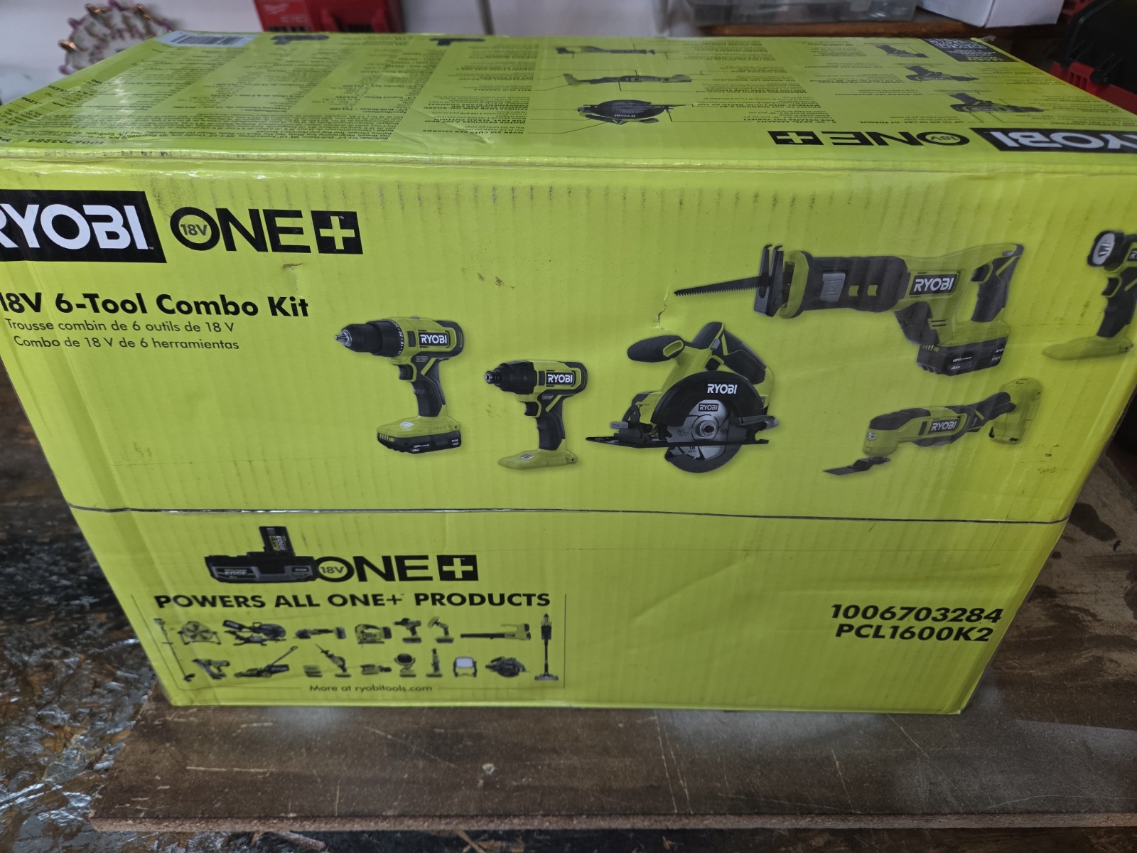 Ryobi ONE+ 18V Cordless 6-Tool Combo Set (PCL1600K2)