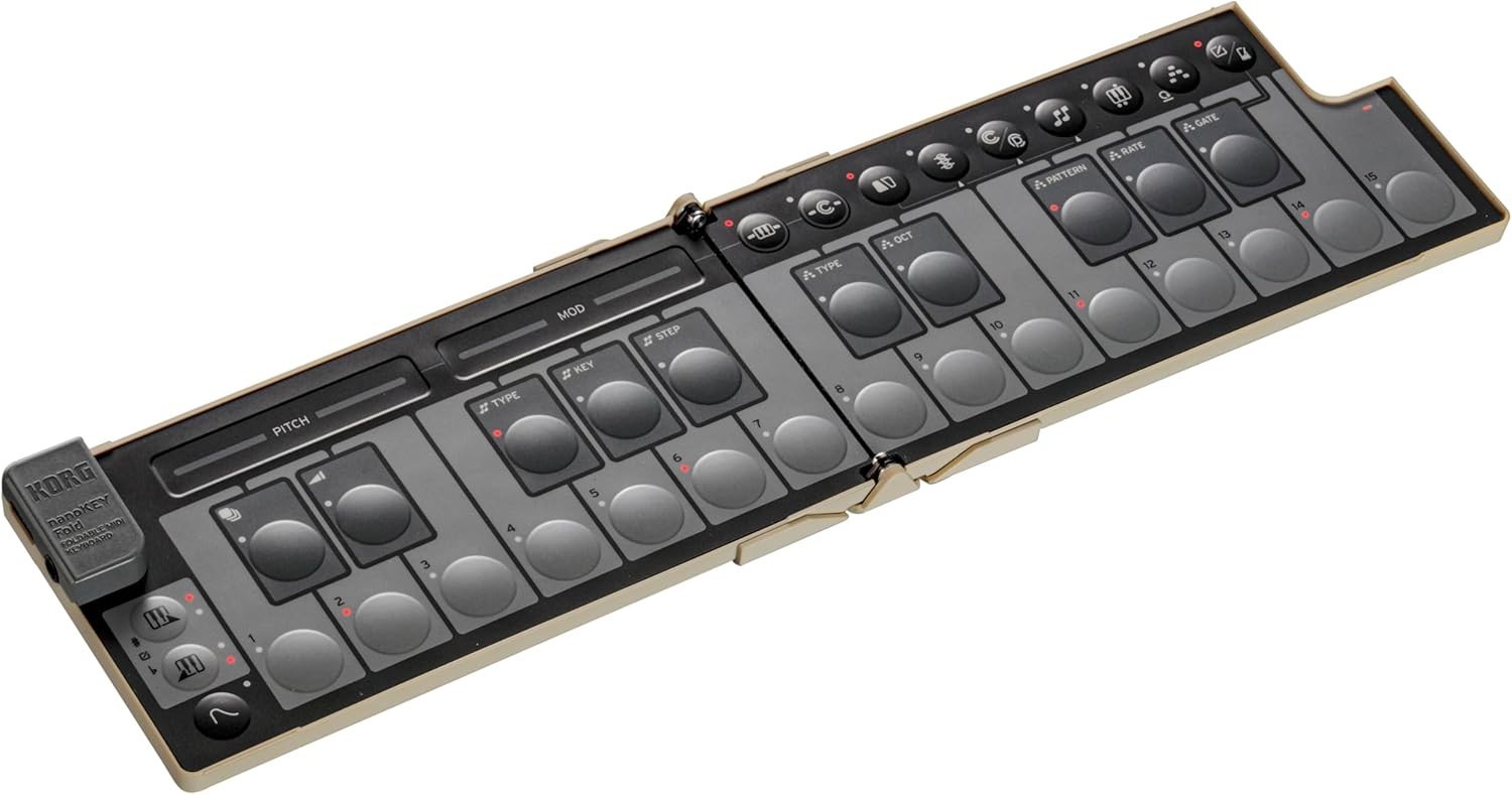 KORG nanoKEY Fold Sand Beige Foldable Midi Keyboard Controller Brand New
