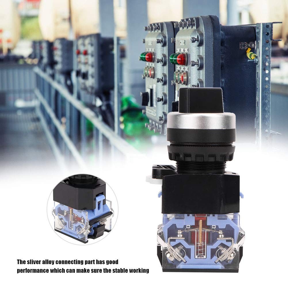 Self-Locking Knob Switch 22mm 1 Open 1 Close 2 Position Maintained Selector 10A