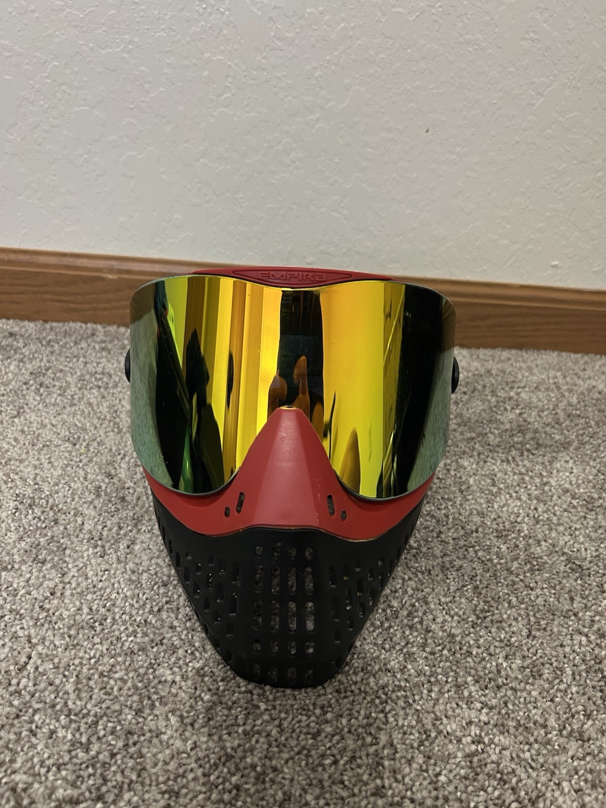 Empire E Flex Paintball Mask Goggles Red Mirror Lense
