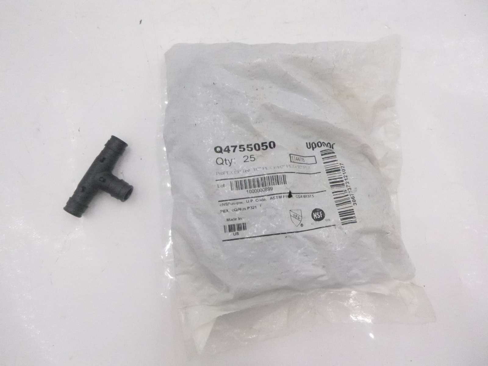 25 Pack Uponor 1/2" ProPex EP Tee Q4755050