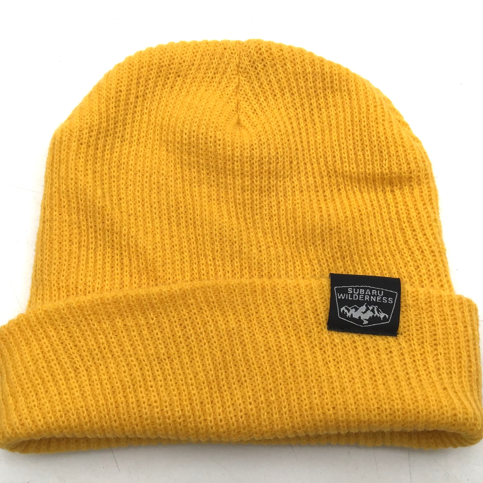 Subaru Wilderness Beanie Adult Yellow Cuffed Cap Snowboard Ski Hiking