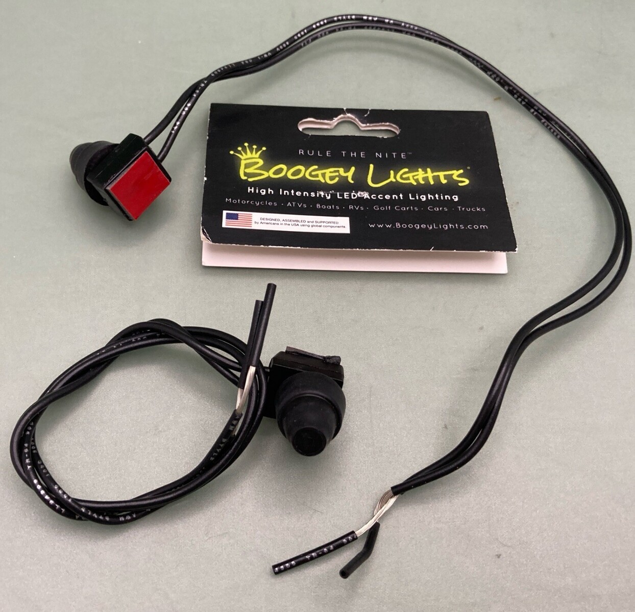 NEW GENUINE BOOGEY LIGHTS PUSH BUTTON SWITCH, 12'' WIRE LEAD