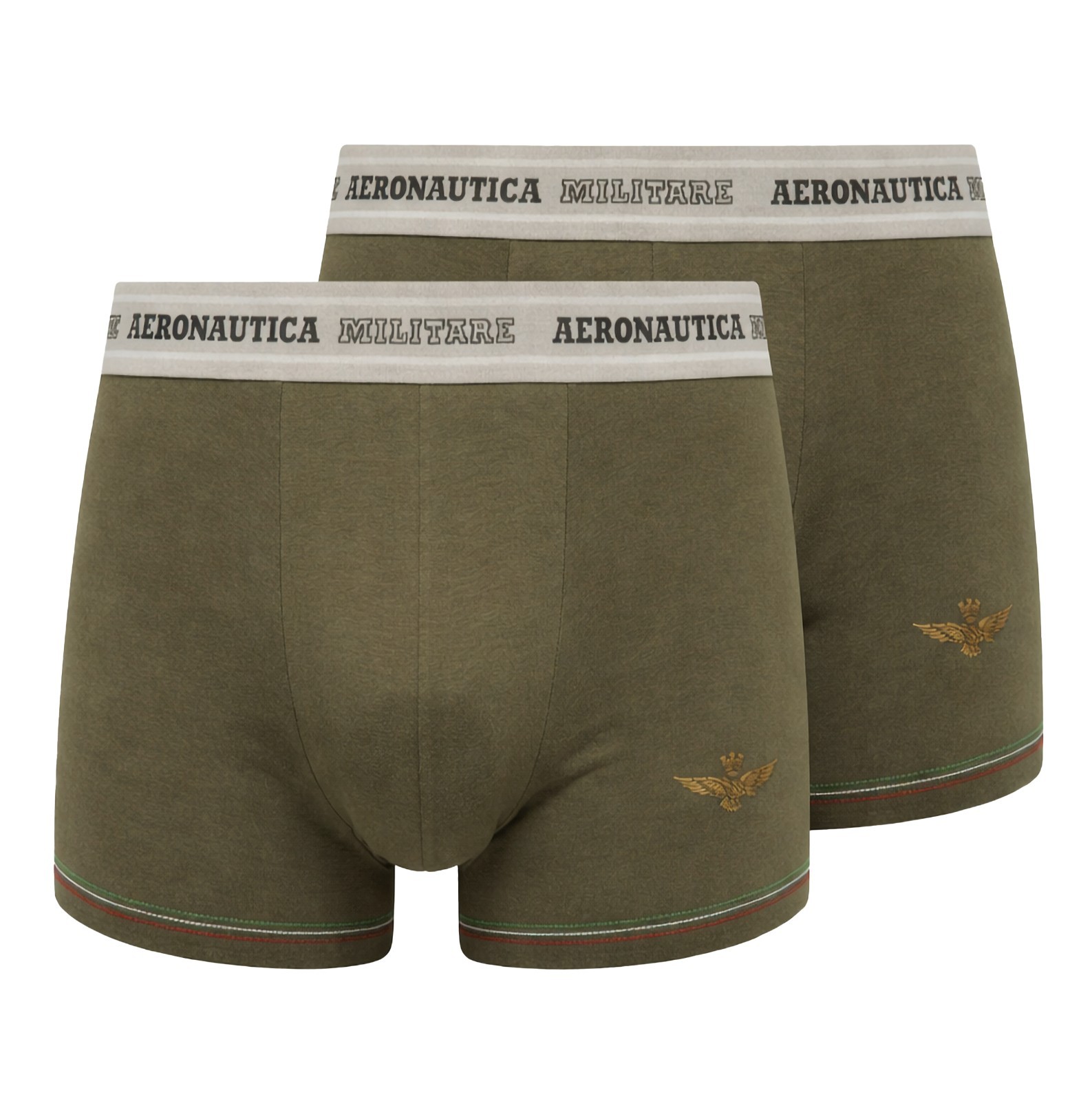 NWT BI-PACK with 2 AERONAUTICA MILITARE BOXER BRIEFS Italy cotton green 2XL