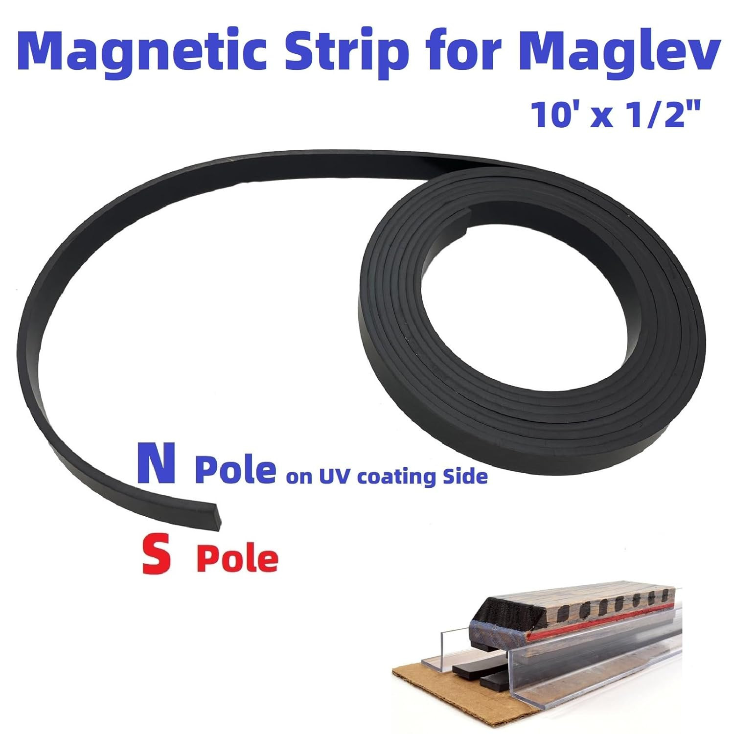 Monopolar Magnetic Tape 1/2" for Maglev Train Science Project Replacement,Thickn