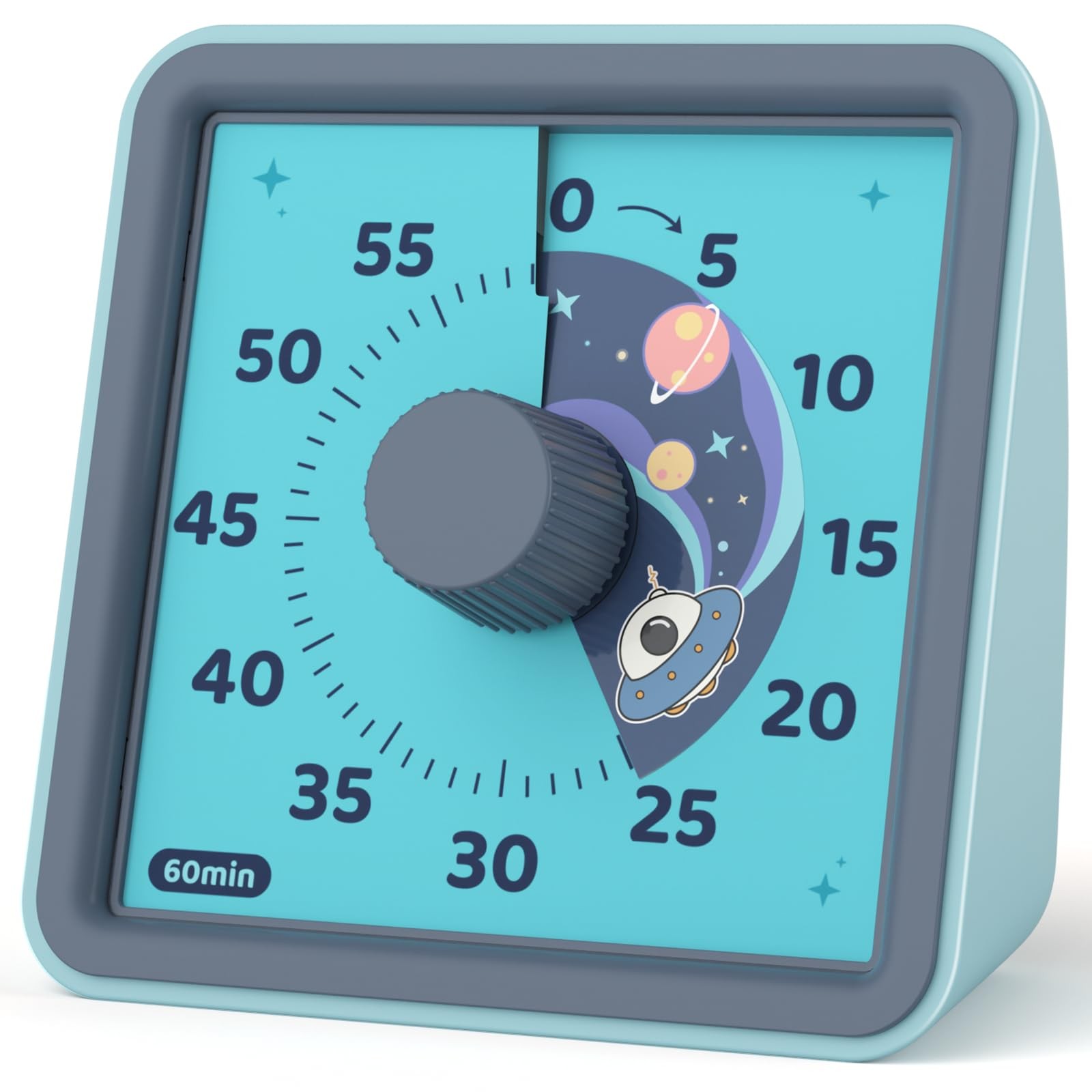 LIORQUE Visual Timer for Kids, 60 Minute Countdown Timer, Steel Blue