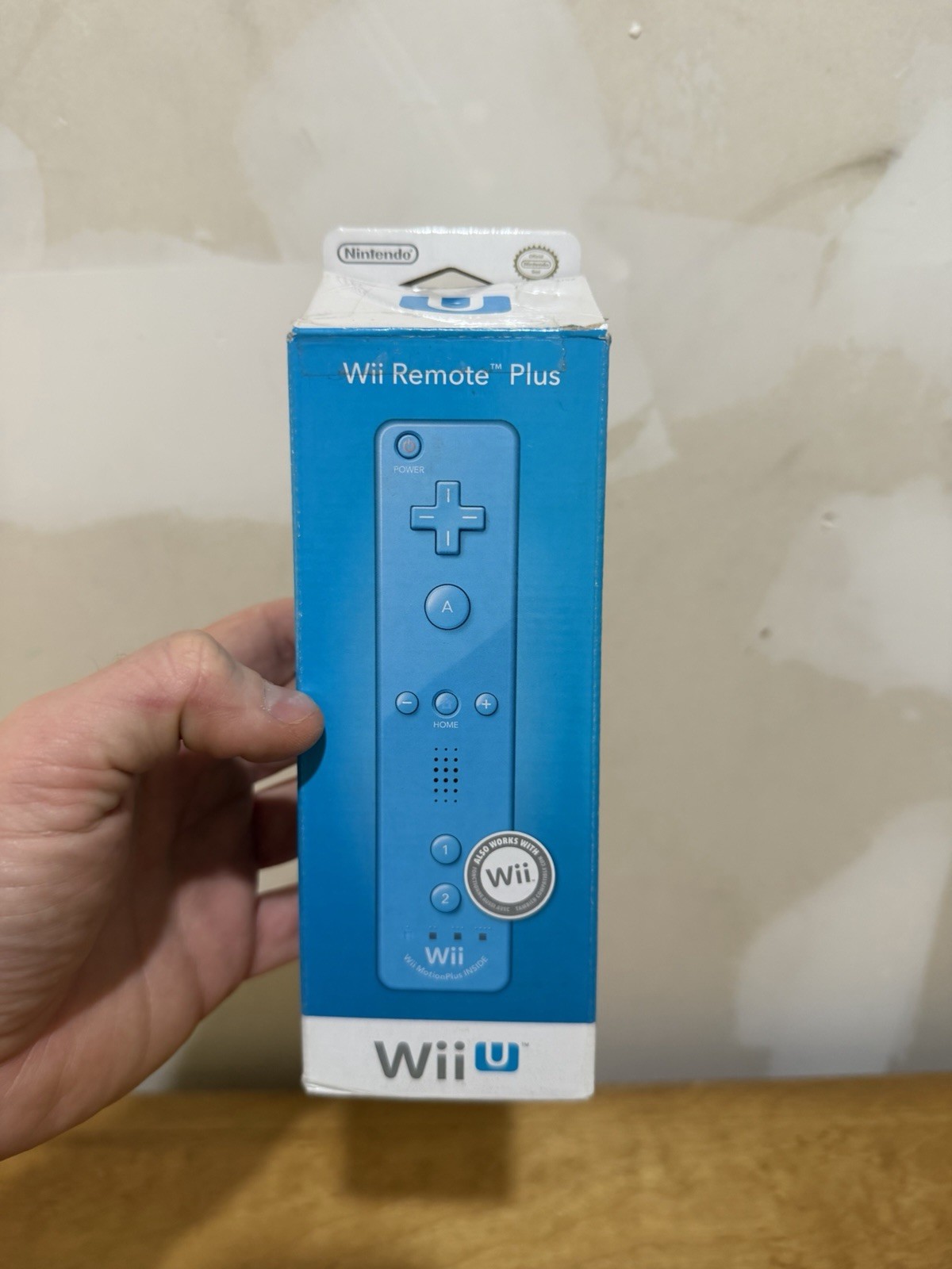 Official Nintendo Blue Wii Remote Plus Box And Manual Only -- NO REMOTE
