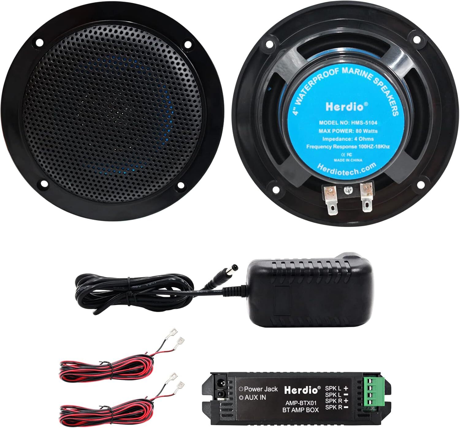 Herdio 4" Marine Ceiling Speaker Flush Mount Waterproof 160W for Boat Bathroom