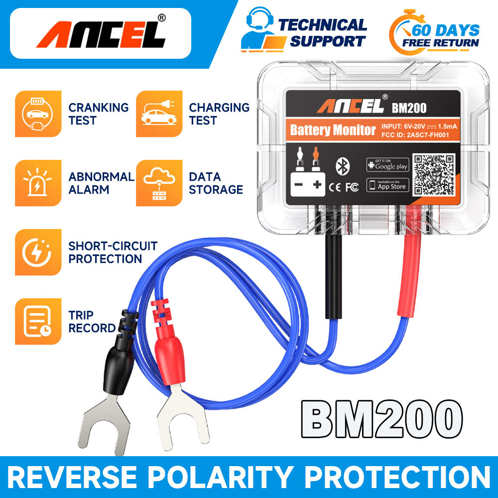 ANCEL BM200 12V Car Battery Load Tester Bluetooth Cranking Charging Analyzer APP