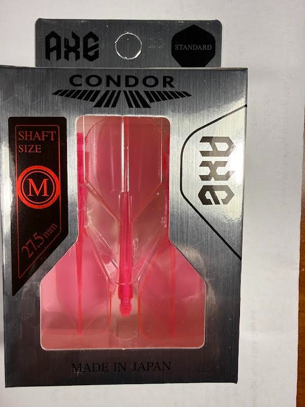 CONDOR AXE DART SHAFT/FLIGHT STANDARD FLIGHT MEDIUM (MIDI) SHAFT  NEON PINK