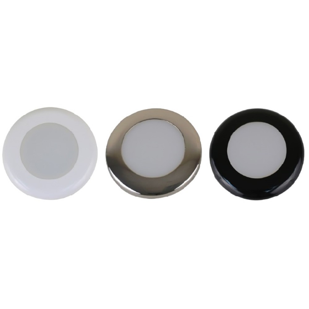 Scandvik A3C Downlight Kit - Cool White w/SS, White, & Black Trim Rings 4...